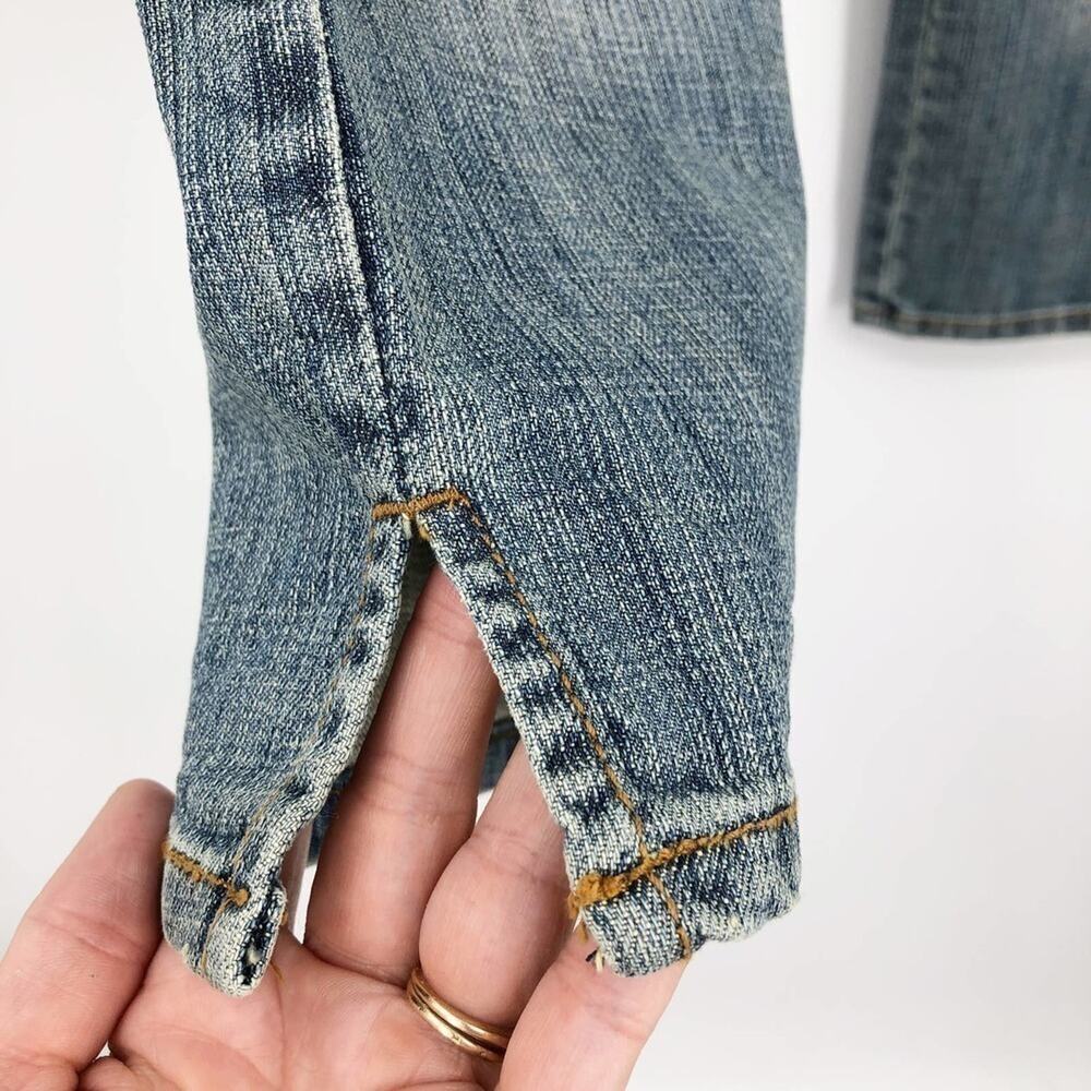 Fried Denim Women's Jeans Size 1/2 Lace Capri Crop Distressed Light Wash Stretch - Picture 6 of 13